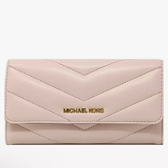 MICHAEL KORS Jet Set Travel Soft Quilted Leather Large Trifold Wallet - Picture 1 of 3